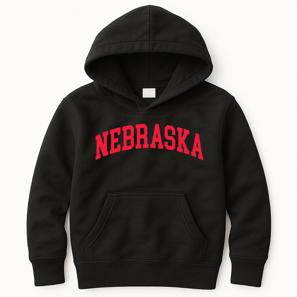 Retro Nebraska Vintage Design Classic Font Throwback Design Kids Hoodie