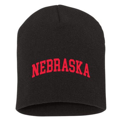 Retro Nebraska Vintage Design Classic Font Throwback Design Short Acrylic Beanie