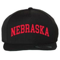 Retro Nebraska Vintage Design Classic Font Throwback Design Wool Snapback Cap