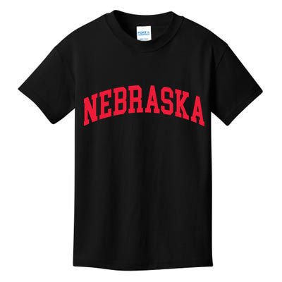 Retro Nebraska Vintage Design Classic Font Throwback Design Kids T-Shirt