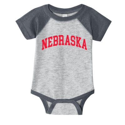 Retro Nebraska Vintage Design Classic Font Throwback Design Infant Baby Jersey Bodysuit