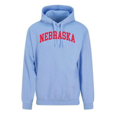 Retro Nebraska Vintage Design Classic Font Throwback Design Unisex Surf Hoodie