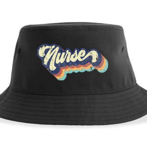 Retro Nurse Woman Wears A Nursing On NurseS Day Sustainable Bucket Hat