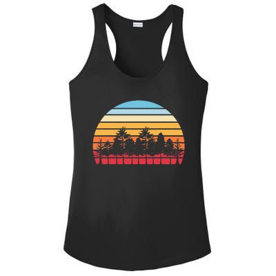 Retro Nature Wildlife Trees Outdoors Wild Forest Ladies PosiCharge Competitor Racerback Tank