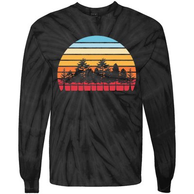 Retro Nature Wildlife Trees Outdoors Wild Forest Tie-Dye Long Sleeve Shirt