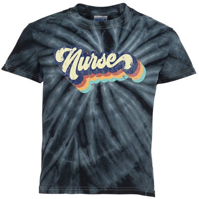 Retro Nurse Woman Wears A Nursing On Nurses Day Kids Tie-Dye T-Shirt