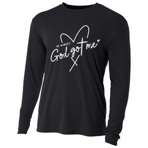 Retro No Worry Gods Got Me Christian Faith Believer Cooling Performance Long Sleeve Crew