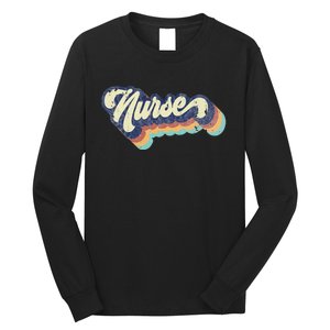 Retro Nurse Woman Wears a Nursing Tee on Nurse's Day Long Sleeve Shirt