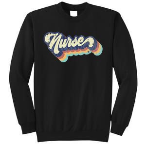 Retro Nurse Woman Wears a Nursing Tee on Nurse's Day Sweatshirt