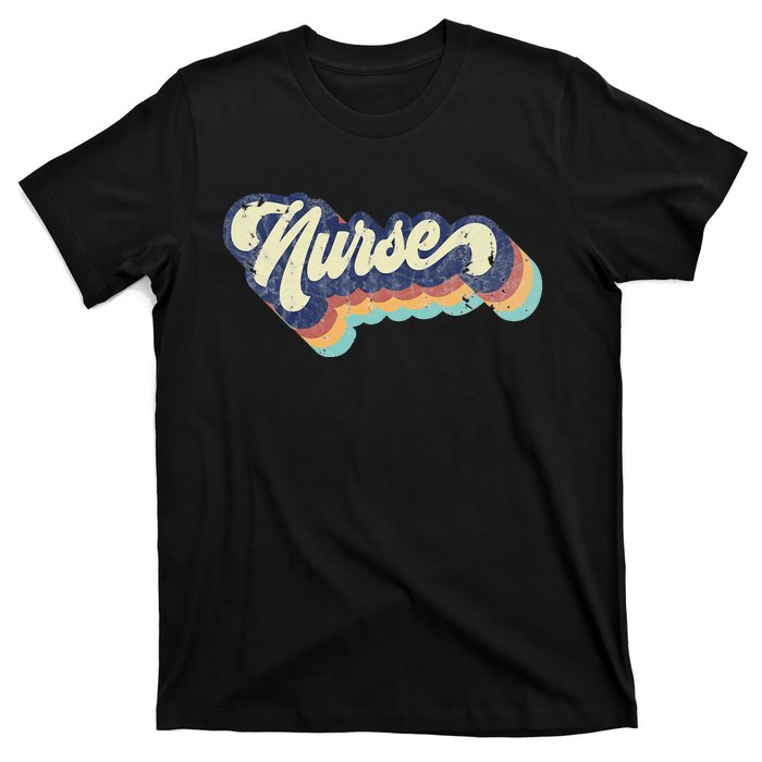 Retro Nurse Woman Wears a Nursing Tee on Nurse's Day T-Shirt