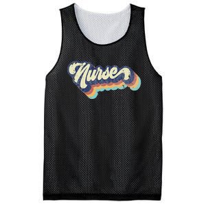 Retro Nurse Woman Wears a Nursing Tee on Nurse's Day Mesh Reversible Basketball Jersey Tank