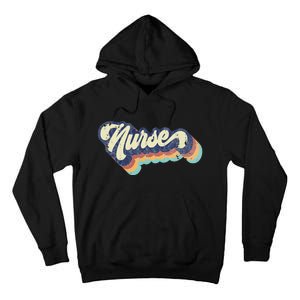 Retro Nurse Woman Wears a Nursing Tee on Nurse's Day Tall Hoodie