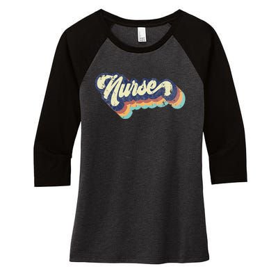 Retro Nurse Woman Wears A Nursing On NurseS Day Women's Tri-Blend 3/4-Sleeve Raglan Shirt