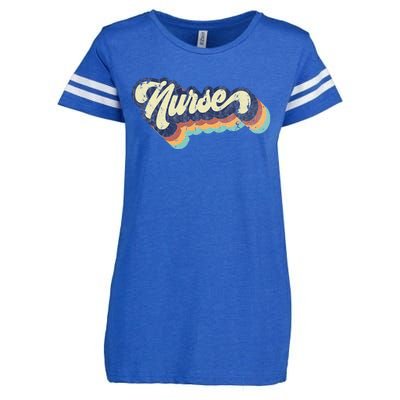 Retro Nurse Woman Wears A Nursing On NurseS Day Enza Ladies Jersey Football T-Shirt