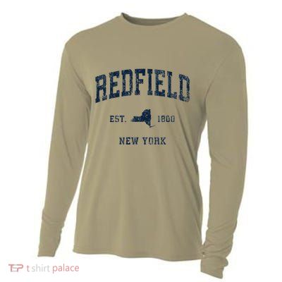 Redfield New York Ny Vintage Athletic Sports Cooling Performance Long Sleeve Crew