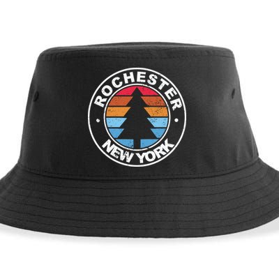 Rochester New York Ny Vintage Graphic Retro 70s Great Gift Sustainable Bucket Hat