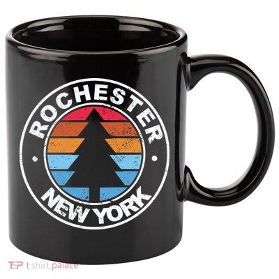 Rochester New York Ny Vintage Graphic Retro 70s Great Gift 11oz C Handle Ceramic Mug