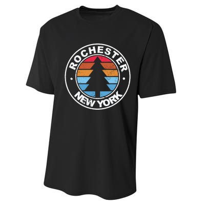 Rochester New York Ny Vintage Graphic Retro 70s Great Gift Performance Sprint T-Shirt