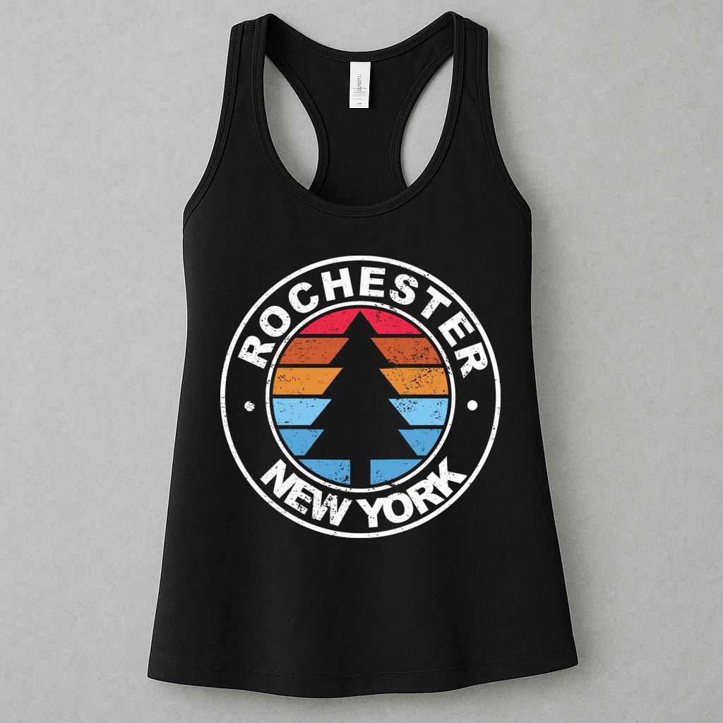 Rochester New York Ny Vintage Graphic Retro 70s Great Gift Womens Tank Top