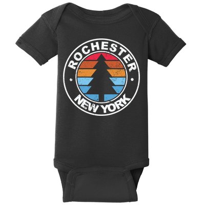 Rochester New York Ny Vintage Graphic Retro 70s Great Gift Baby Bodysuit
