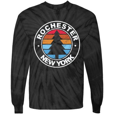 Rochester New York Ny Vintage Graphic Retro 70s Great Gift Tie-Dye Long Sleeve Shirt