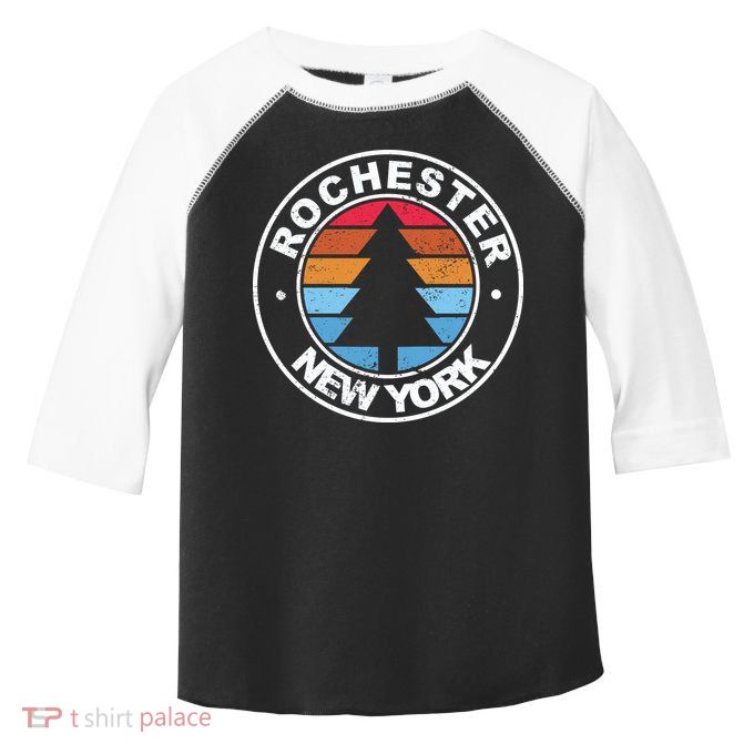 Rochester New York Ny Vintage Graphic Retro 70s Great Gift Toddler Fine Jersey T-Shirt