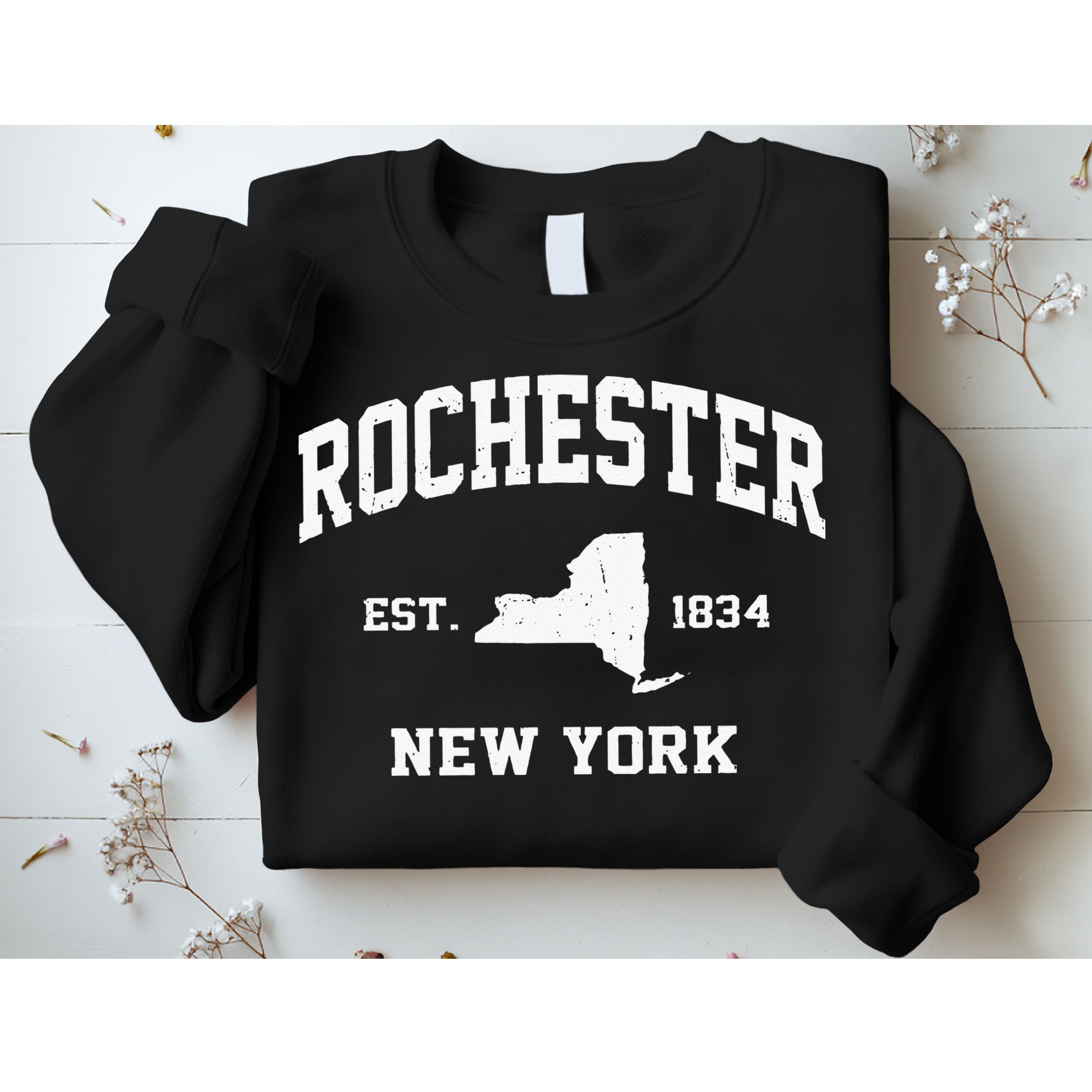 Rochester New York NY Vintage State Athletic Style Sweatshirt