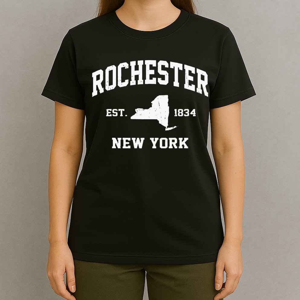 Rochester New York NY Vintage State Athletic Style T-Shirt