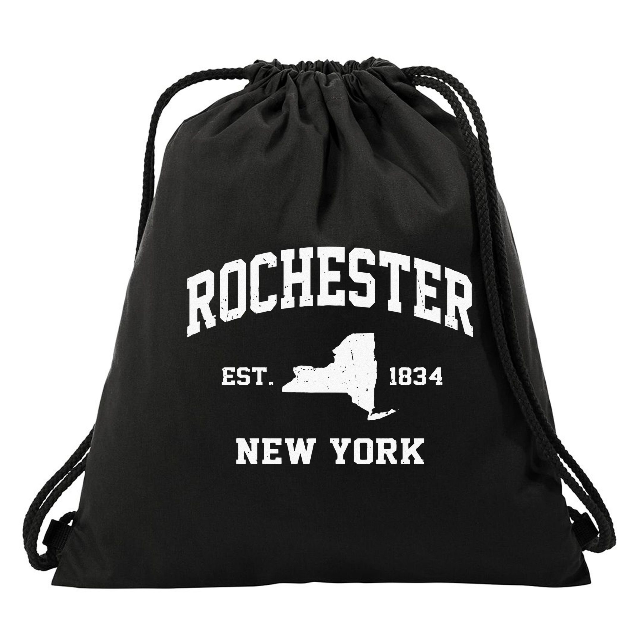 Rochester New York NY Vintage State Athletic Style Drawstring Bag