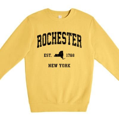 Rochester New York Ny Vintage Athletic Premium Crewneck Sweatshirt