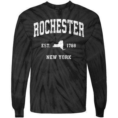 Rochester New York Ny Vintage Athletic Tie-Dye Long Sleeve Shirt