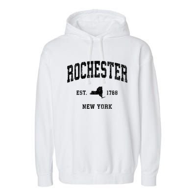 Rochester New York Ny Vintage Athletic Garment-Dyed Fleece Hoodie