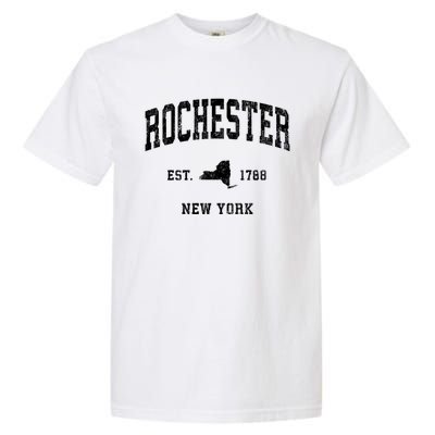 Rochester New York Ny Vintage Athletic Garment-Dyed Heavyweight T-Shirt