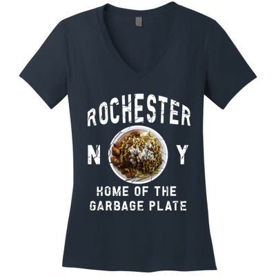 Rochester New York Garbage Plate Gift Rochester Gifcool Gift Funny Gift Women's V-Neck T-Shirt