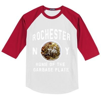 Rochester New York Garbage Plate Gift Rochester Gifcool Gift Funny Gift Kids Colorblock Raglan Jersey