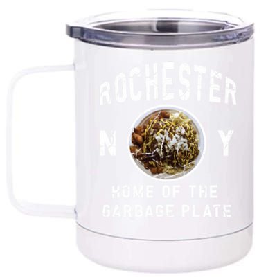 Rochester New York Garbage Plate Gift Rochester Gifcool Gift Funny Gift 12 oz Stainless Steel Tumbler Cup