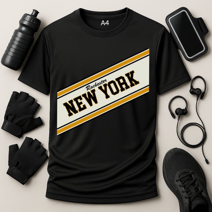 Rochester New York Varsity Logo Cooling Performance Crew T-Shirt