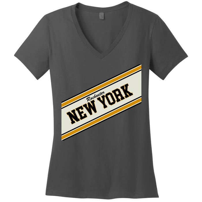 Rochester New York Varsity Logo Women's V-Neck T-Shirt