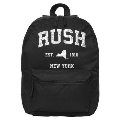 Rush New York Ny Vintage Athletic Sports 16 in Basic Backpack