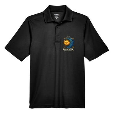 Rochester New York 2024 Total Solar Eclipse April 8 Souvenir Men's Origin Performance Pique Polo