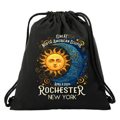 Rochester New York 2024 Total Solar Eclipse April 8 Souvenir Drawstring Bag