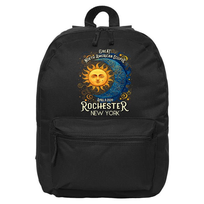 Rochester New York 2024 Total Solar Eclipse April 8 Souvenir 16 in Basic Backpack