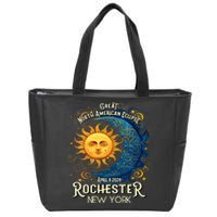 Rochester New York 2024 Total Solar Eclipse April 8 Souvenir Zip Tote Bag