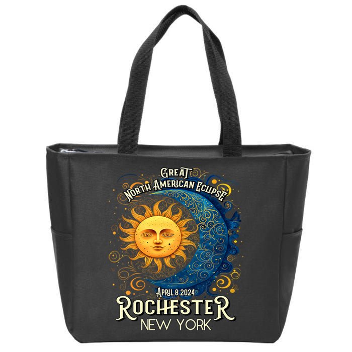 Rochester New York 2024 Total Solar Eclipse April 8 Souvenir Zip Tote Bag