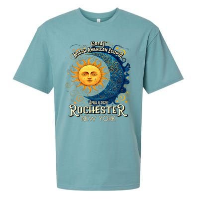 Rochester New York 2024 Total Solar Eclipse April 8 Souvenir Sueded Cloud Jersey T-Shirt