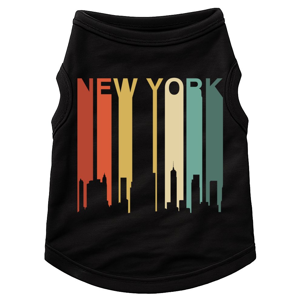 Retro New York Vintage City Urban Skyline Nyc Ny Architect Great Gift Doggie Tank
