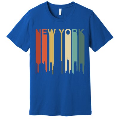 Retro New York Vintage City Urban Skyline Nyc Ny Architect Great Gift Premium T-Shirt