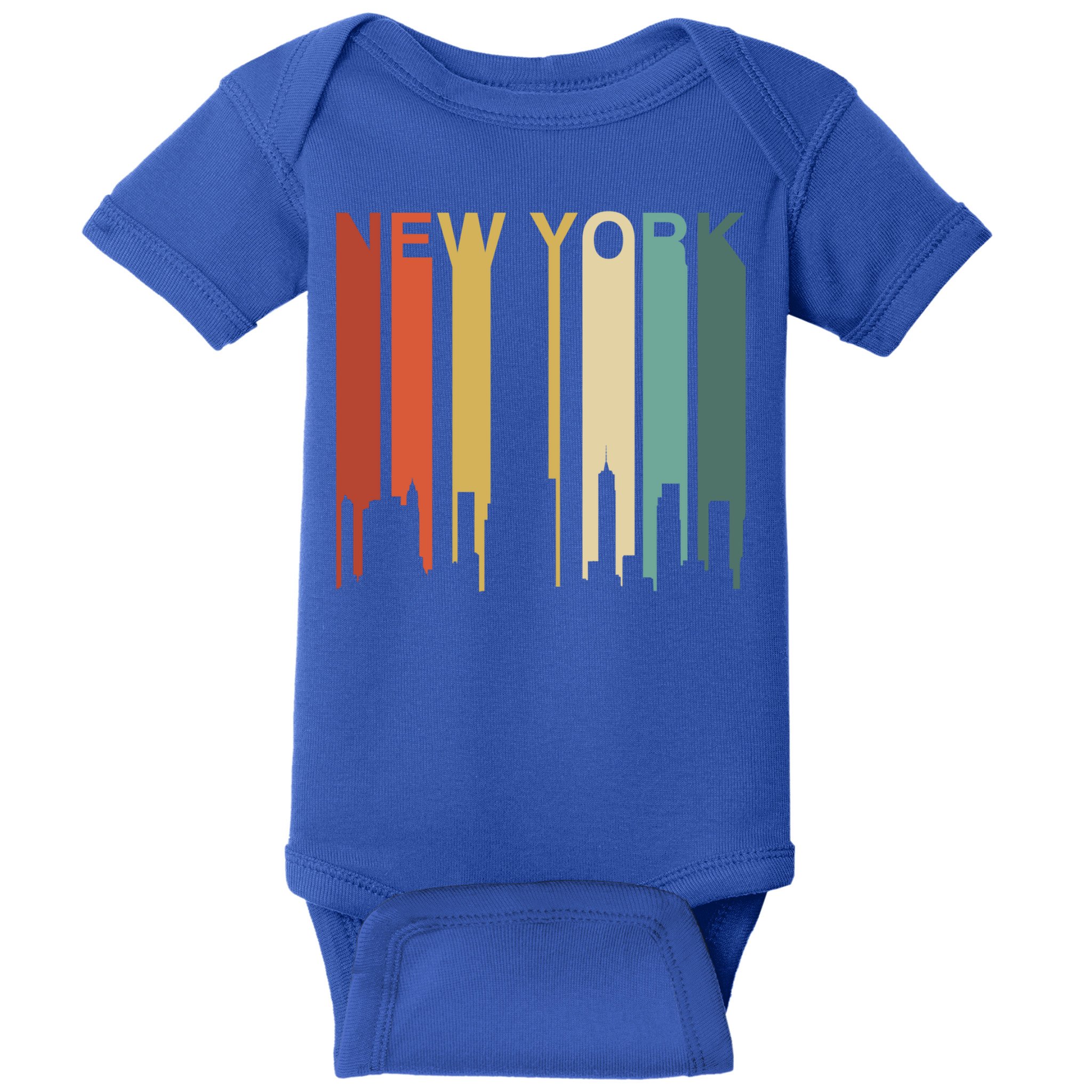 Retro New York Vintage City Urban Skyline Nyc Ny Architect Great Gift Baby Bodysuit