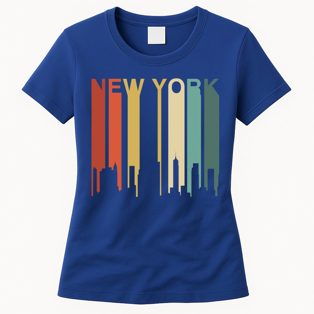 Retro New York Vintage City Urban Skyline Nyc Ny Architect Great Gift Womens T-Shirt