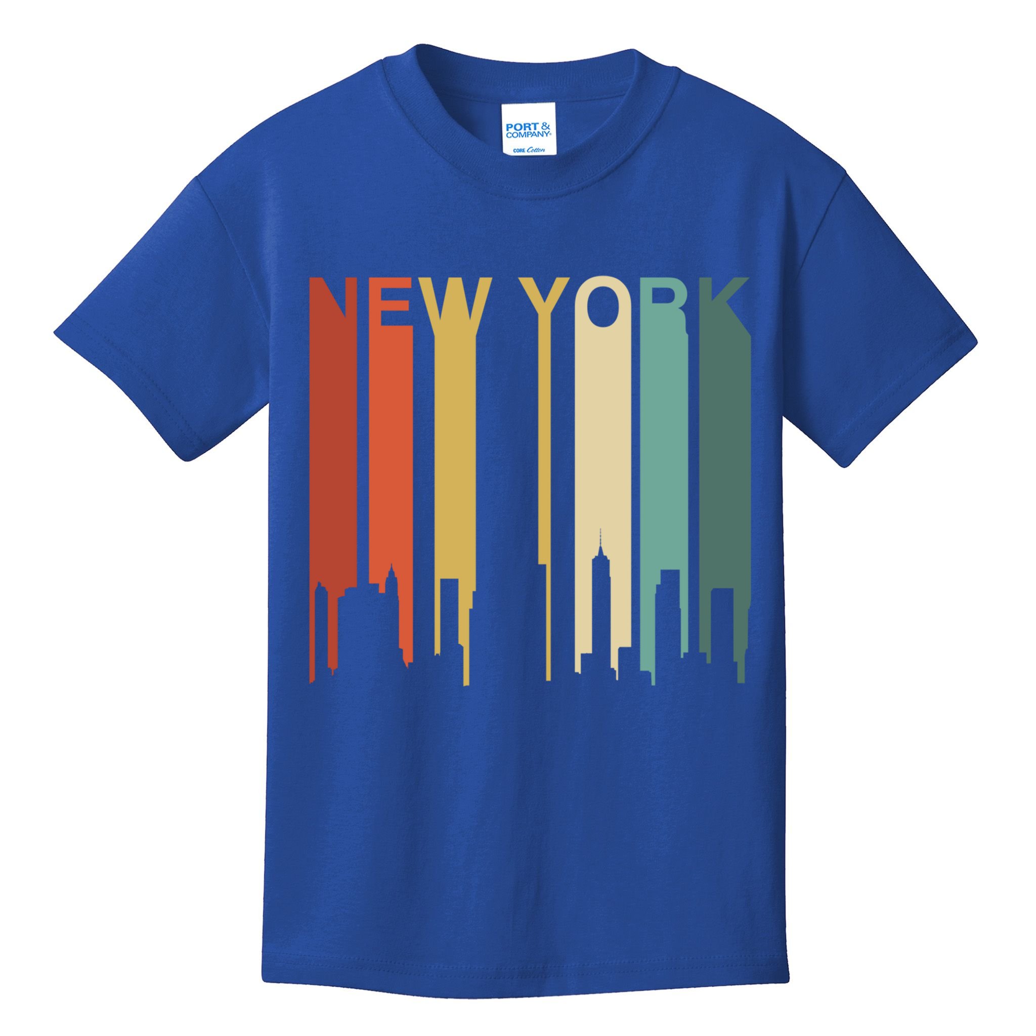 Retro New York Vintage City Urban Skyline Nyc Ny Architect Great Gift Kids T-Shirt